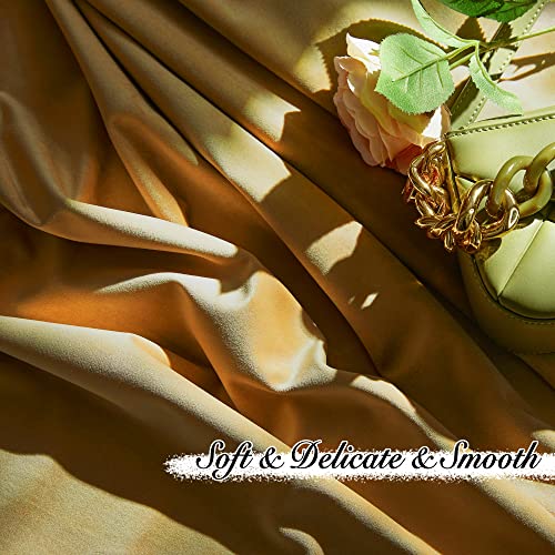 Pony Dance Golden Brown Velvet Curtains 84 inches Long with Rod Pocket Back Tab Top - Thick Havy Plush Velvet Drapes for Dining Room/Kitchen/Country House, 52Wx 84L, 2 PCs - color: Golden Brown, size: 52"W x 84"L (Pack of 2)