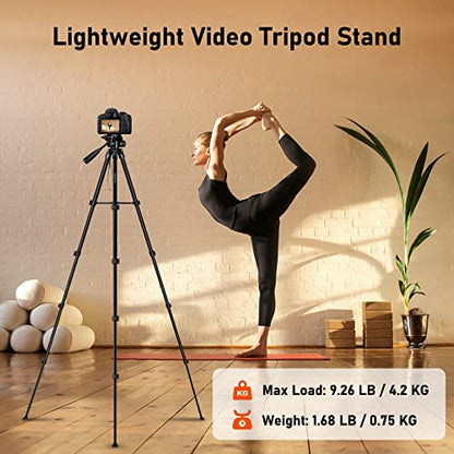 JOILCAN Camera Tripod, 68" Tablet Tripod Stand for Phone Camera - color: Black, size: 68"