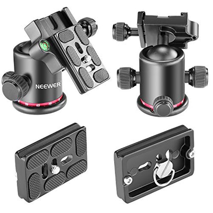 Neewer Professional Metal 360 Degree Rotating Panoramic Ball Head with 1/4 inch Quick Release Plate and Bubble Level,up to 17.6pounds/8kilograms,for Tripod,Monopod,Slider,DSLR Camera,Camcorder - style: GM-MT(Red)