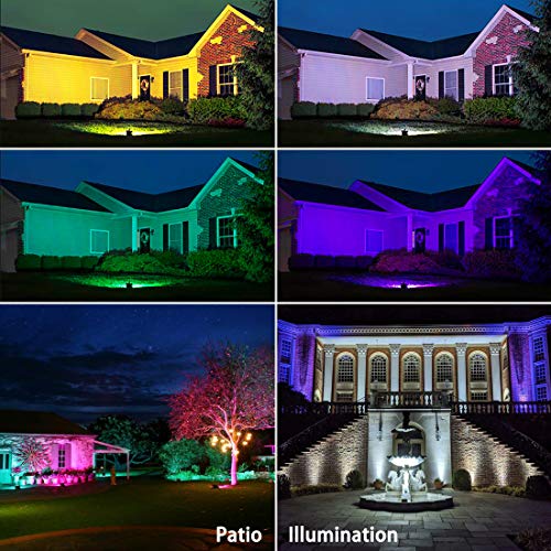 Led Flood Light Outdoor 30W, 300W Equivalent, Color Changing RGB Lights - size: Pack of 2