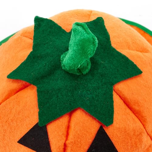 Adults Halloween Pumpkin Hat Jack O Lantern Hat Funny Pumpkin Deco Cap Halloween Party Costume for Women Men - color: Yellow