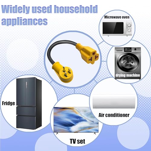 Outdoor 1Ft 12AWG 15 Amp Household to 20 Amp AC Power Adapter Cable | NEMA 5-15P to 5-15R/5-20R/6-15R/6-20R Right Angle Adapter Cable,UL/ETL 15A 125V to 20A 250V Power Adapter for EV Charger - size: 1ft Extension cord