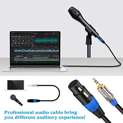 JOLGOO XLR Female to 3.5mm Cable, Unbalanced XLR Female to 1/8" Stereo Plug Microphone Cable, 3.5mm to XLR Cable for iPhone, iPod, Computer, Video Camera, and More, 6.6 Feet - size: 6.6 Feet, style: XLR Female to 3.5mm