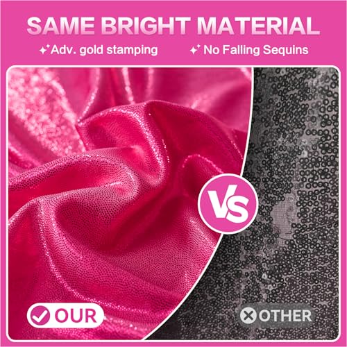gogoparti 10x10FT Hot Pink Sequin Backdrop Curtain - 2 Panels of 5x10FT Wrinkle-Free Glitter Drapes for Photography, Birthdays, Weddings & Graduations - color: Hot Pink, size: 5FT x 10FT(2 panels)