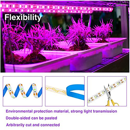LED Grow Light Strips,Waterproof Full Spectrum Plant Grow Light, USB 13.12ft 240LEDs, Flexible Growing Lamp for Indoor Plants Succulents Hydroponics Greenhouse Gardening - size: 4M