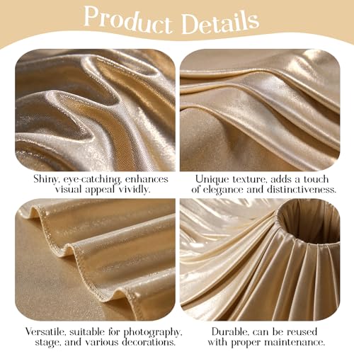 10x10ft Dark Champagne Backdrop Curtains Wedding Party Glitter Sequin Curtain Backdrop Fabric Shimmer Drapes Backdrop Bridal Baby Shower Birthday Christmas Photoshoot Background 5x10FT，2 Panels - color: Dark Champagne, size: 10ft X 10ft(2 Panels 5ft X 10f