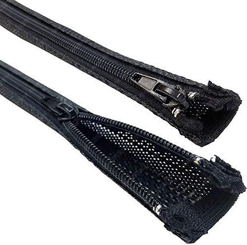 Electriduct 7/8" Expandable Braided Zipper Sleeving Wrap Around Sleeve - 10 Feet - color: 10 Feet, size: 0.875 Inch (7/8")