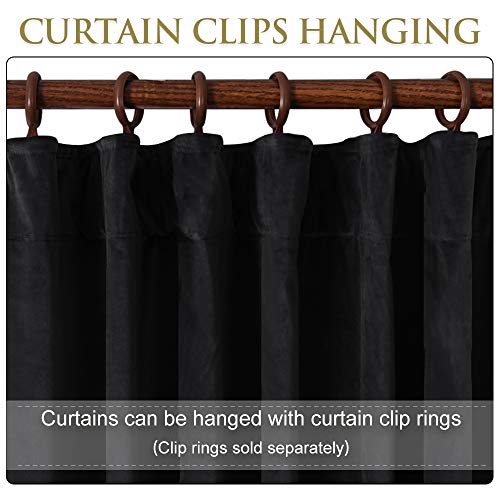 StangH Black Party Backdrops Velvet Curtains W72 x L120 inches 1 Panel | Retro Aesthetic Fullness Window Panels, Room Darkening Soundproof Drapes for Party Backdrops, Large Windows - color: Black, size: 72"W x 120"L (Pack of 1)
