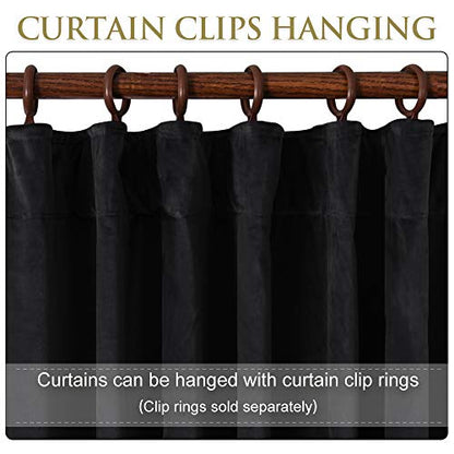 StangH Black Party Backdrops Velvet Curtains W72 x L120 inches 1 Panel | Retro Aesthetic Fullness Window Panels, Room Darkening Soundproof Drapes for Party Backdrops, Large Windows - color: Black, size: 72"W x 120"L (Pack of 1)