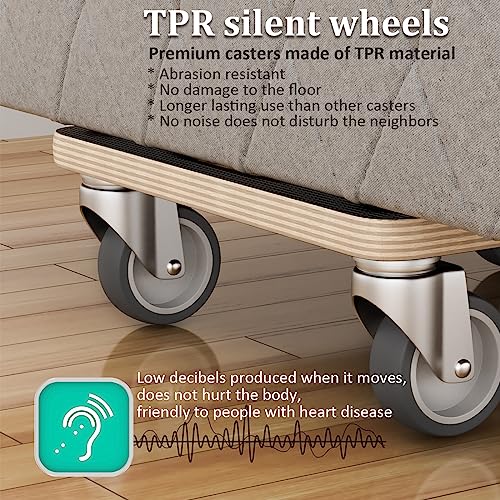 Furniture Mover Dolly Portable Wood Rolling Mover for Heavy Furniture Sofa Cabinet Refrigerator, with 4 360° Rotatable Rubber Universal Wheels, 550 Lbs Capacity, Black (2 Packs) - color: Square