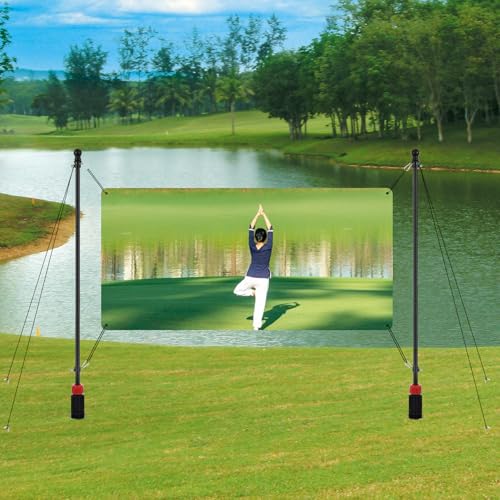 FUMMI Outdoor Banner Pole with Ground Stake, 4-Section Adjustable Stainless Steel Banner Stand for 3–10FT Horizontal Banners, Portable Yard Sign Display (Hardware Only)