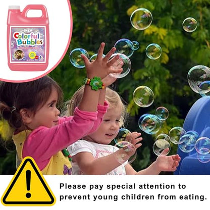 Lulu Home Concentrated Bubble Solution, 1 L/ 33.8 OZ Refill | For Bubble Machines, Giant Wands, and Blowers, Up to 2.5 Gallons, For Kids' Birthday Parties - color: Pink