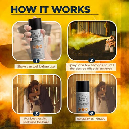 1 Pack Atmosphere Aerosol Haze/Fog Spray for Photography - Safe & Portable Mini Fog Machine Alternative - Smoke and Light Ray Effects Maker for Indoor and Outdoor, No Battery - Made in The USA - size: 8 Ounces