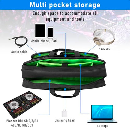 AKOZLIN Multi-layer Controller Gig Bag Padded Mixer Carry Case Fit For Pioneer DDJ FLX4 DJ Lite SB 2 3 SB2 SB3 DJ 400 RB Controller Travel Bag - size: 21.3"X13"X 5.5" for DDJ FLX4/SB