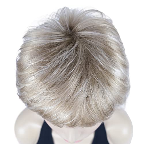 Lydell Short Layered Shaggy Wavy Full Synthetic Wigs (L16/613 Blonde Highlights) - color: Blonde with Highlights #L16-613