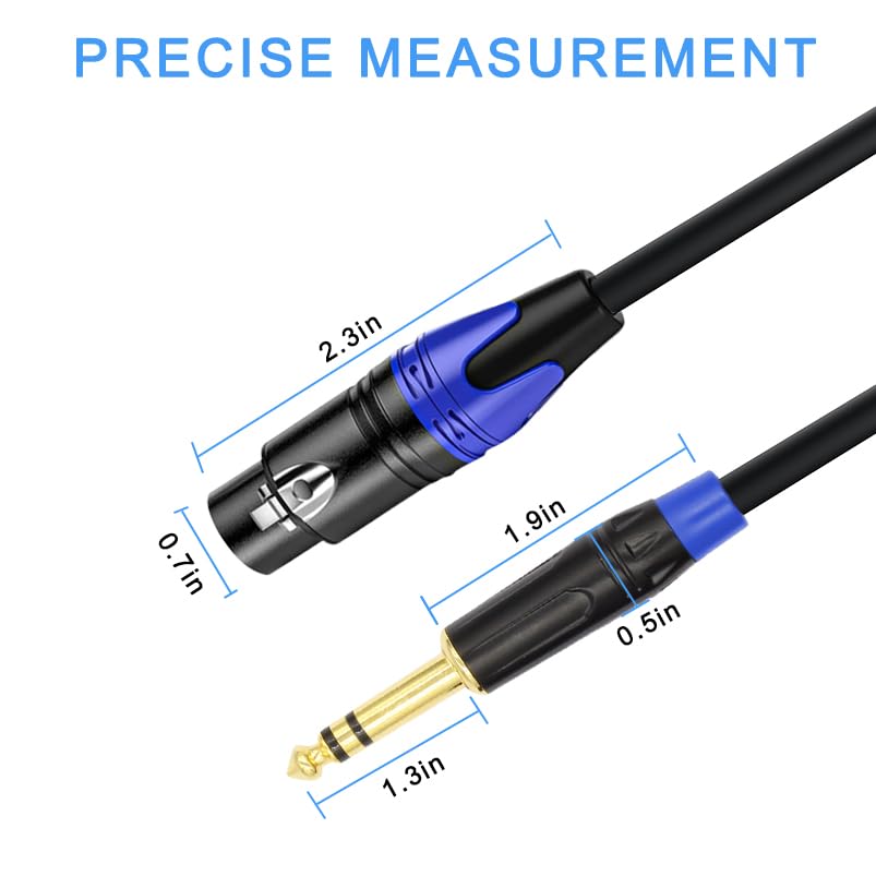 (2Pack / 3.3 FT) XLR to 1/4 TRS Stereo Adapter,XLR Female to 1/4 Inch (6.35mm) Balanced Microphone Stereo Audio Converter AdapterCable for Speakers, Mixers, Amplifiers - color: 3.3 feet-2Pack