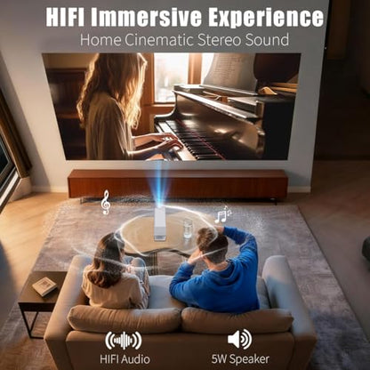 Mini Projector with Wifi and Bluetooth,4K Supported Smart Projector | Built-in Apps,XENPONAD Portable Projector for Bedroom Celling Camping & Outdoor, Movie Projector with Speaker, Auto Keyston