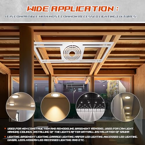 New Construction Mounting Plate, 2-3-3.75-4-5-6 Inch, 48pc, LED Recessed Lighting Housing Plate for New Construction and Remodeling, Shallow Recessed Led Lighting Plate - size: 48PC
