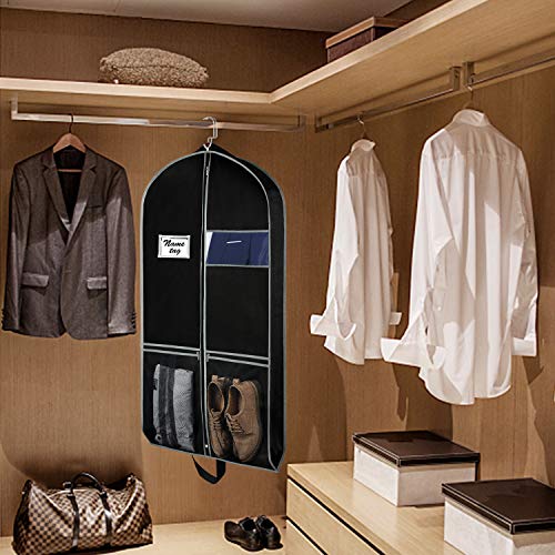 Zilink Suit Bag for Travel & Storage Suit Cover Protector for Closet 43 in | Large Pockets, Carry Handles, Card Holder, Gusseted, Breathable, Garment Bags for Suit Coat Dress, Set of 2