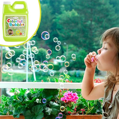 Lulu Home Concentrated Bubble Solution, 1 L/33.8 OZ Refill | For Bubble Machines, Giant Wands, and Blowers, Up to 2.5 Gallons, Kids' Birthday Parties - color: Lemon Yellow
