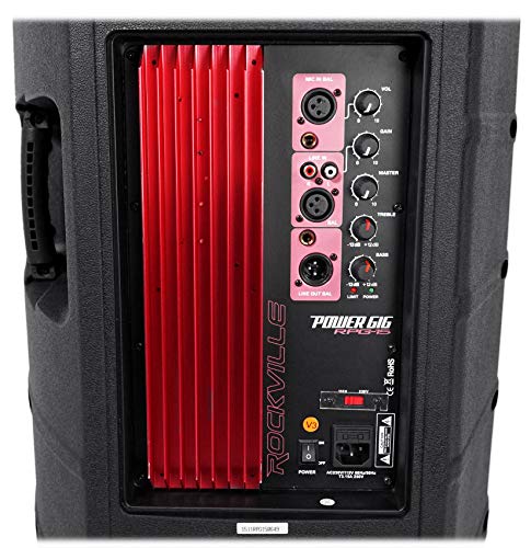 Rockville RPG15 15" 1000W Powered DJ PA Speaker Pair with RBG18S Subwoofer | 1000W Peak / 250W RMS Each, 35Hz-20kHz, Class A/B, RBG18S 18" 2000W Powered Subwoofer, DSP, Limiter, 3-Items