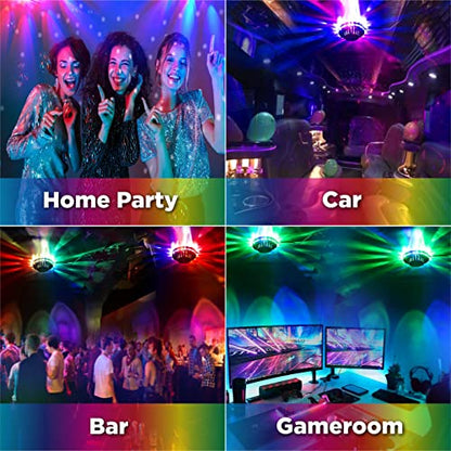BestLuz Sound Activated Party Lights x 2 Pack, USB Powered DJ Disco Lights for Parties, Birthday Party Decorations, Halloween Party Supplies, RGB Lights Sync with Music, Wall Mount Installation