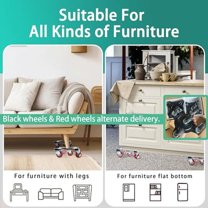 XXL Furniture Movers with 5 Wheels - Enhanced Furniture Dolly & Lifter Sliders Tool for Easy Moving Refrigerator Couch Desk, Heavy Duty Moving Dolly, 3000lbs Load Capacity(Black 4Pack+1Lifter) - size: XXL 750 lbs each (3,000 lbs total for 4)