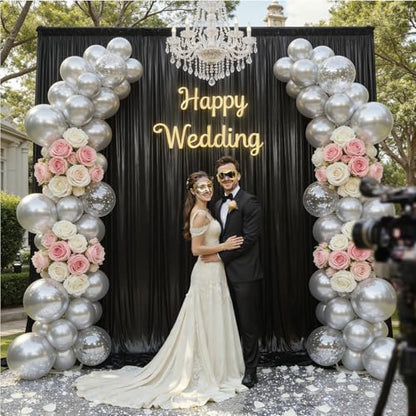 20x10ft Black Backdrop Curtains Glitter Sequin Photo Backdrop Curtain Fabric Black Shimmer Drapes Backdrop Bridal Baby Shower Wedding Birthday Party Photography Backdrops Photoshoot 5x10FT, 4 Panels - color: Black, size: 20 ft X 10 ft(4 Panels 5ft X 10ft)