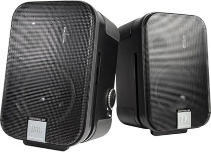 JBL Professional C2PS Control 2P Compact Powered Monitor, Desktop Reference Monitors, Master and Extension Speaker Pair, 5.25” Woofer, 35 Watts, XLR, ¼” and RCA Inputs, Black - style: Master + Extension speaker