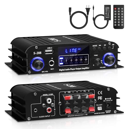 S-288 Bluetooth 5.0 4-Channel Amplifier, 40W x 4 - color: S-288