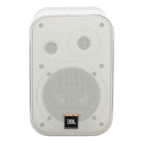 JBL Professional C1PRO-WH High Performance 2-Way, 150 Watt 5.25” Compact Passive Satellite, Bookshelf Speakers, Home Theater, Desktop, Stereo, Commercial, White, Sold as Pair - color: White