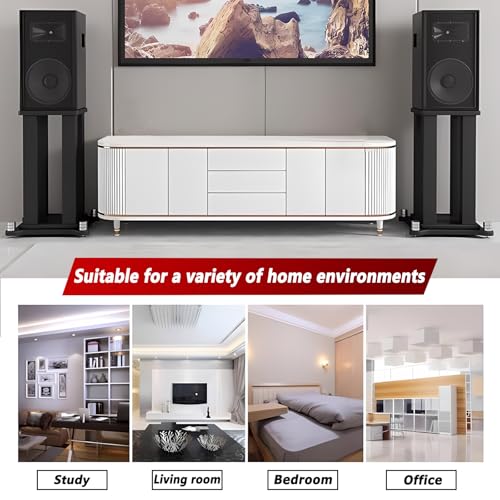 Universal Wooden Speaker Stands Pair, Heavy Duty Floor Standing Speaker Mount, Bookshelf & Studio Monitor Stands for Home Theater Surround Audio System (7.8in) - size: 7.8 in
