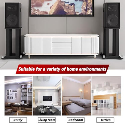 Universal Wooden Speaker Stands Pair, Heavy Duty Floor Standing Speaker Mount, Bookshelf & Studio Monitor Stands for Home Theater Surround Audio System (7.8in) - size: 7.8 in