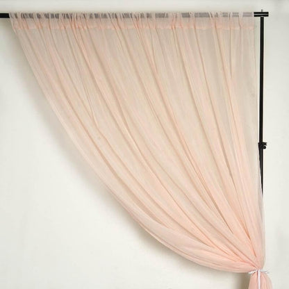 Tableclothsfactory 10FT Fire Retardant Blush Sheer Voil Curtain Panel Backdrop - Premium Collection - color: Blush, size: 120"W x 120"L (Pack of 1)