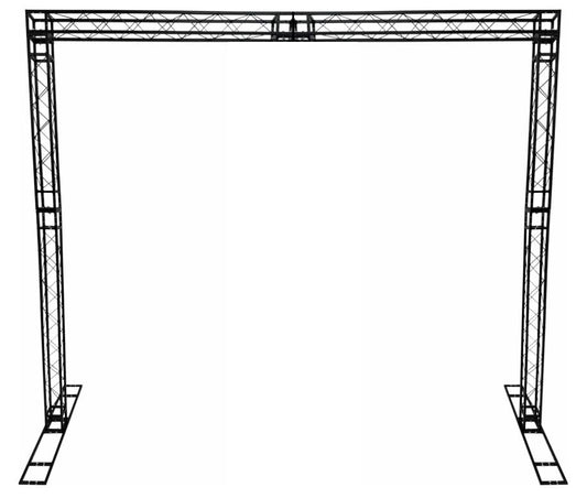 Black Square Metal Arch Truss 10 Ft. Width 10.3 ft. Height Portable DJ Lighting System Mobile Simple Bolt Connections
