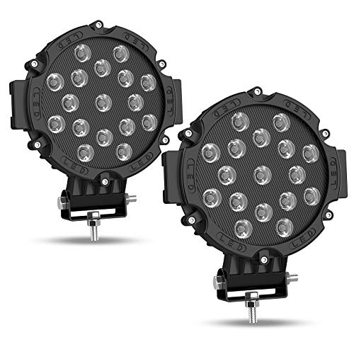 AUTOSAVER88 7 Inch Light Pod Spot LED Light Bar 2 Pack Round - size: 7 inches, style: Spot
