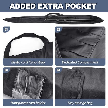 Aliceset 2 Pcs Flag Carrying Case Storage Bag Feather Cloth Banner Carrier Teardrop Flag Pole Bags Kit Waterproof Oxford Mic Stand Tripod Carrying Case Portable, 5.9 x 60 in