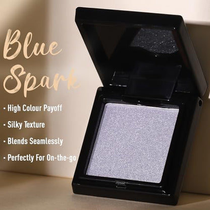 UCANBE Blue Spark Single Eyeshadow Palette, Highly Pigmented Shimmer Eye Shadow Powder, Professional Long-Lasting Waterproof Makeup Palette - color: 16 Blue Spark