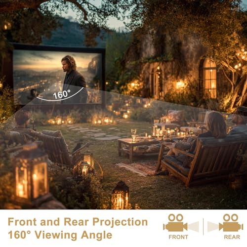 Projector Screen with Stand - 120inch Outdoor Projector Screen Portable, 16:9 Indoor Movie Screen, 4K HD, 3D Compatible Includes Carry Bag