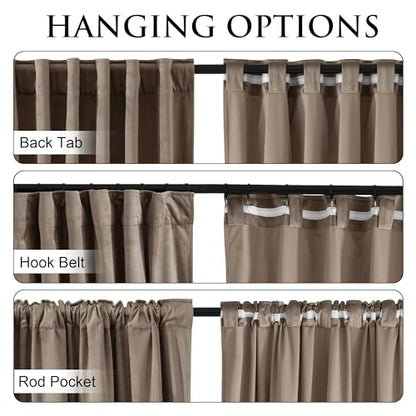 StangH Taupe Velvet Curtains 96 Inches Long 2 Panels Luxury Elegant Drapes | Extra Long Drapes for High Ceiling, Modern Office Window Coverings, Room Darkening Privacy Treatment, W52 x L96 - color: Taupe, size: 52"W x 96"L (Pack of 2)