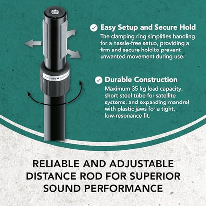 K&M Konig & Meyer Distance Rod Ring Lock | PA Speaker Stand with Expanding Mandrel | Easy to Set Up DJ Subwoofer Stand Made of Steel | Black Vibration Free Distance Rod | 0.63kg