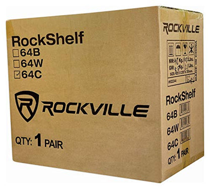 Rockville RockShelf 64C Wood 6.5" Home Theater Bookshelf Speakers, Pair | 400W Peak/100W RMS, 4 Ohm, Kevlar Woofer, Silk Dome Tweeter, Wall Mountable, Magnetic Grill, MDF Cabinet - color: Classic