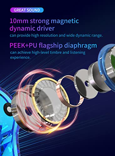 keephifi KBEAR Storm in Ears for Musicians Singers Audiophile Headphone in Ear Monitor Headphone 10mm Strong Magnetic Dynamic Driver Earbuds (Cyan, USB C with mic) - color: Cyan