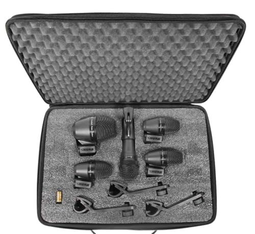 Shure PG ALTA 5-Piece Drum Microphone Kit for Performing and Recording Drummers - Includes Mics, Mounts and Cables with Options for Kick Drum, Snare and Tom (PGADRUMKIT5) | 5-piece microphone kit with XLR cables and drum mounts for live performance, studi
