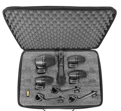 Shure PG ALTA 5-Piece Drum Microphone Kit for Performing and Recording Drummers - Includes Mics, Mounts and Cables with Options for Kick Drum, Snare and Tom (PGADRUMKIT5) | 5-piece microphone kit with XLR cables and drum mounts for live performance, studi