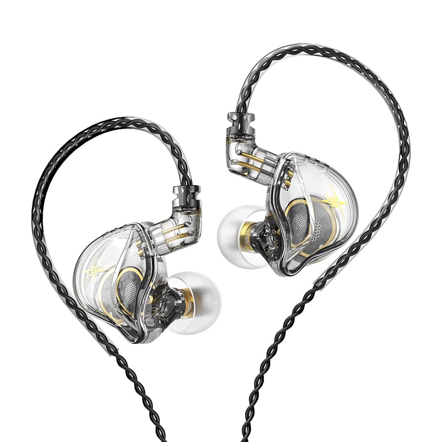 KASOTT QKZ ZXT in Ear Monitor Headphones, Wired Earphones Stereo Bass, HiFi Wired Earbuds, Dynamic Dual Driver Gaming Earbuds with Detachable Cable for Musicians, Singer (White) - color: White