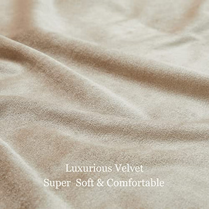 BULBUL Velvet Champagne Grommet Blackout Curtains 72 inch for Living Room - color: Beige/Champagne, size: 52"W x 72"L (Pack of 2)
