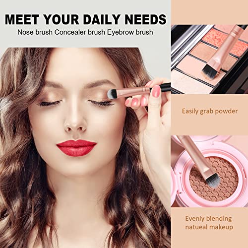 ZOREYA Makeup Brush Set - 15 Pcs Premium Synthetic Foundation Concealers Eye Shadows Make Up Brush,Eyeliner Brushes(RoseGold) - color: RoseGold