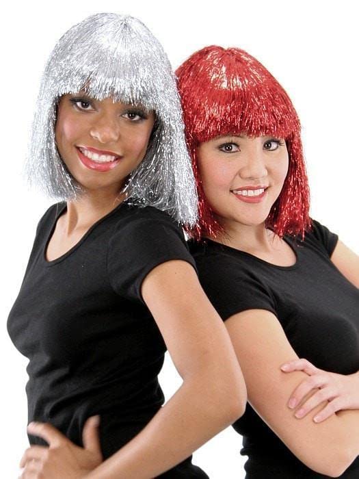 Tinsel Town Color Metallic Black - Jon Renau Illusions Costume Wig 9" Chin Length Bob Nightclub Celebration Blunt Bangs Party Synthetic Fancy Dress 3.6 oz Bundle MaxWigs Hairloss Booklet