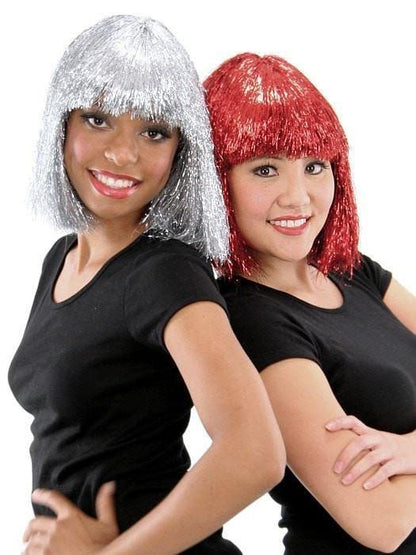 Tinsel Town Color Metallic Black - Jon Renau Illusions Costume Wig 9" Chin Length Bob Nightclub Celebration Blunt Bangs Party Synthetic Fancy Dress 3.6 oz Bundle MaxWigs Hairloss Booklet